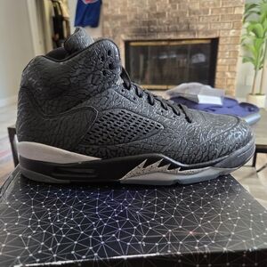 Jordan Black and Gray Textured High-Top Sneakers